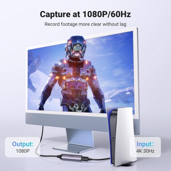 UGREEN 25854 HDMI Capture Card 1080P 60FPS USB 3.0 Video Recorder for Streaming & Gaming (4K@30Hz Input) - Image 2