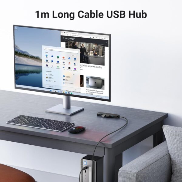 UGREEN 35574 USB 3.0 Hub 4-Port Ultra-Slim Expander, 5Gbps (1 Meter Cable) - Image 2