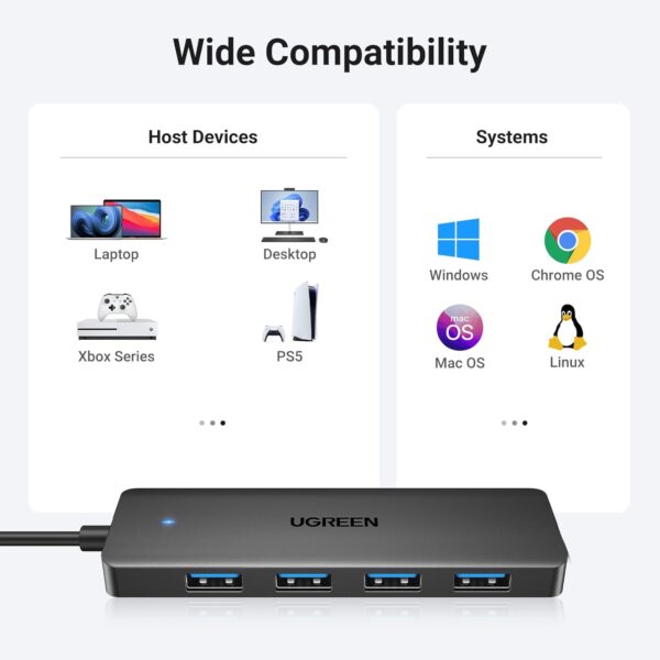 UGREEN 35574 USB 3.0 Hub 4-Port Ultra-Slim Expander, 5Gbps (1 Meter Cable) - Image 6