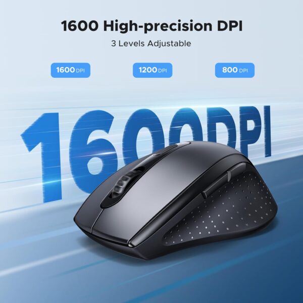 UGREEN 45012 2.4G Wireless Mouse 1600 DPI Ergonomic Design (Black) - Image 2