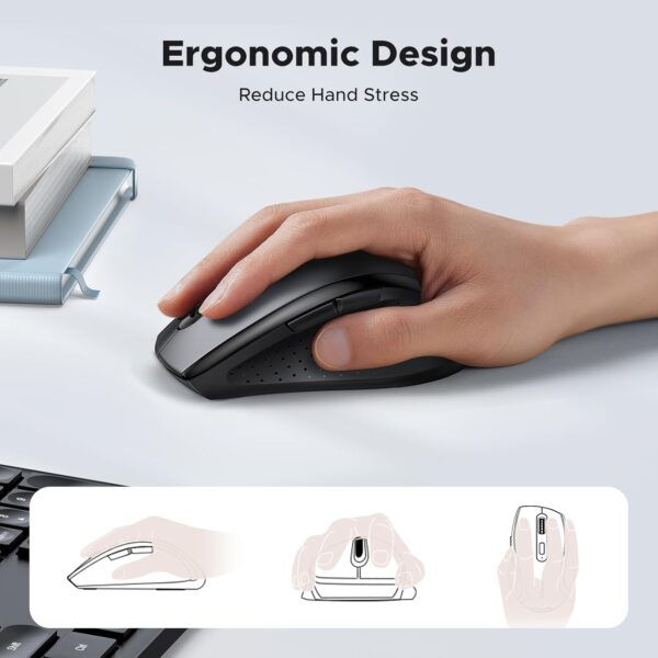 UGREEN 45012 2.4G Wireless Mouse 1600 DPI Ergonomic Design (Black) - Image 4