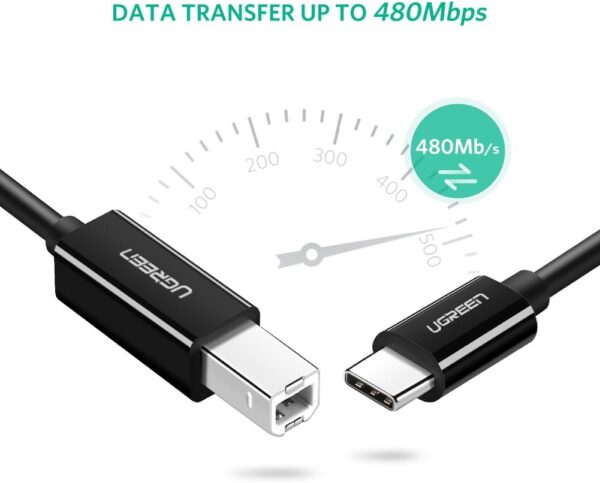 UGREEN 50446 USB-C to USB-B Printer Cable (2 Meter) High-Speed Scanner Cord - Image 3