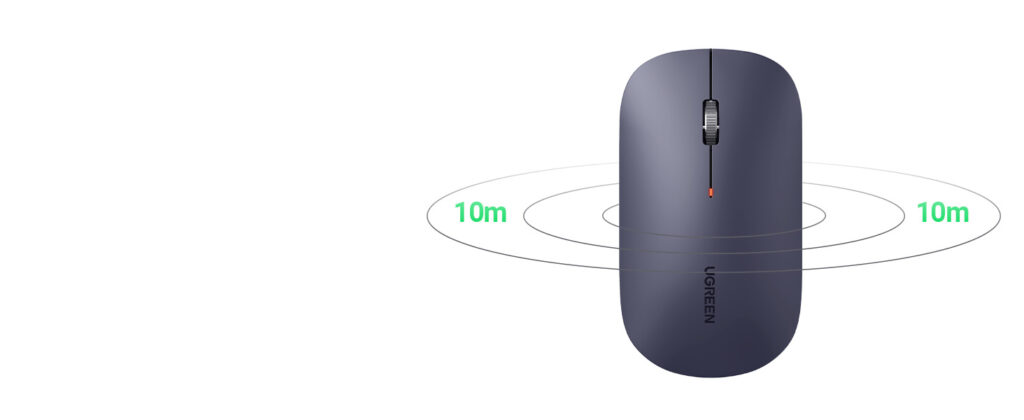 UGREEN 90372 Wireless Mouse 2.4G Slim Portable (Black) 4000 DPI, Silent ...