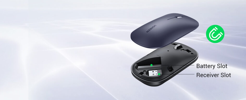 UGREEN 90372 Wireless Mouse 2.4G Slim Portable (Black) 4000 DPI, Silent ...