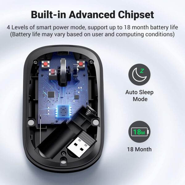 UGREEN 90372 Wireless Mouse  2.4G Slim Portable (Black) 4000 DPI, Silent Click - Image 5