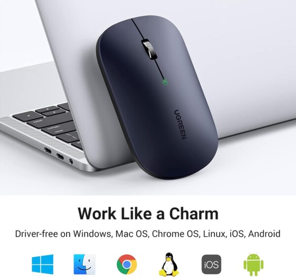 UGREEN 90372 Wireless Mouse  2.4G Slim Portable (Black) 4000 DPI, Silent Click - Image 7