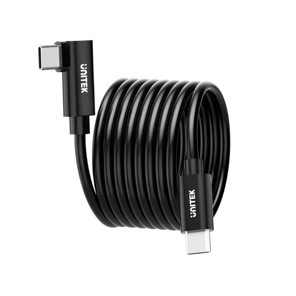 UNITEK C14094ABK01 USB-C to C 90 VR Link Pro Cable (5 Meter) 60W PD, 5Gbps - Image 2
