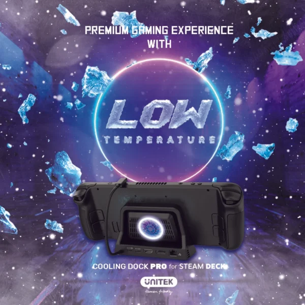 UNITEK Cooling Dock Pro for Steam Deck 7-in-1 Docking Station with Active Cooling - Image 3