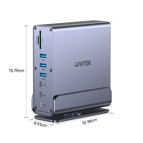 UNITEK 15-in-1 Universal DisplayLink Triple 4K@60Hz Docking Station, Aluminum, 360° Rotation - Image 15