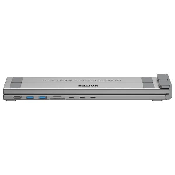 UNITEK Foldable Laptop Stand with 7-in-1 Docking Station  Aluminum USB-C Stand for MacBook, Laptop, Tablet - Image 4