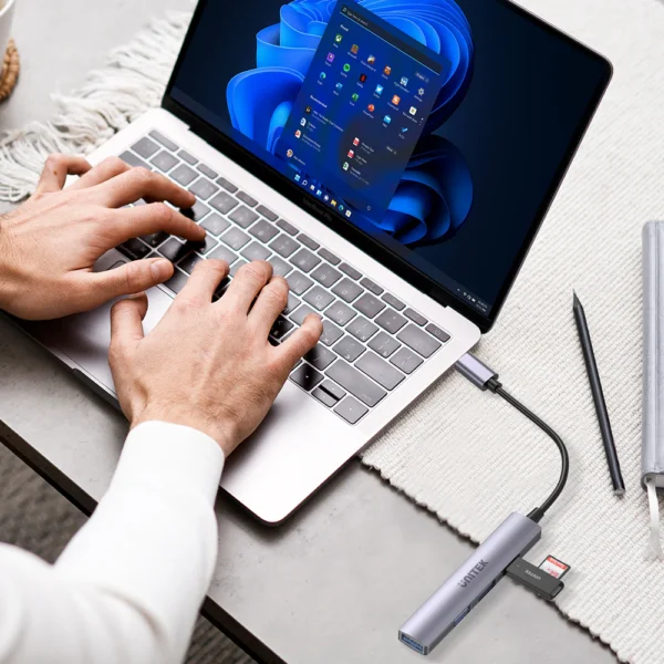 UNITEK uHUB Q4 USB-C Hub 4-in-1 USB-A Adapter (5Gbps + 3x USB 2.0) - Image 8