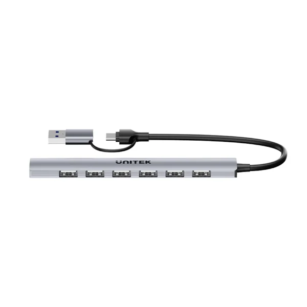 UNITEK uHUB S7 7-in-1 USB Hub 5Gbps Aluminum USB-C & USB-A Expander - Image 8