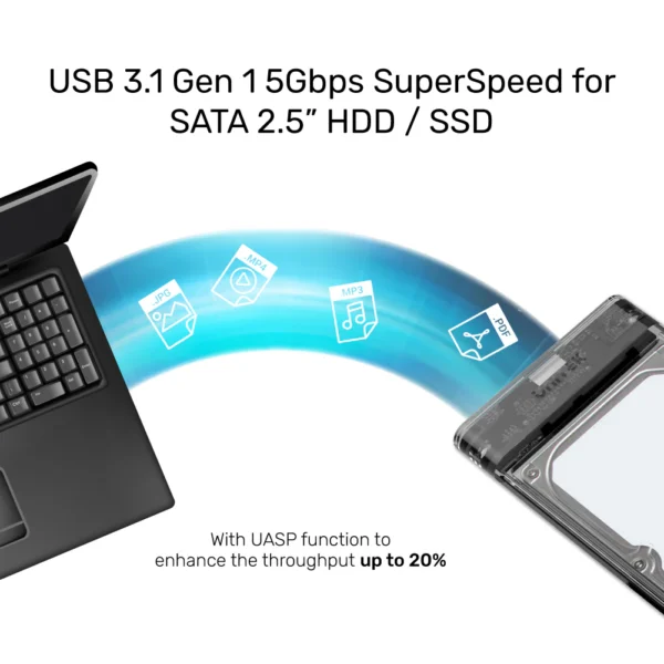 UNITEK DiskGuard Limpid R USB 3.0 to SATA III 2.5" HDD/SSD Enclosure - Image 9