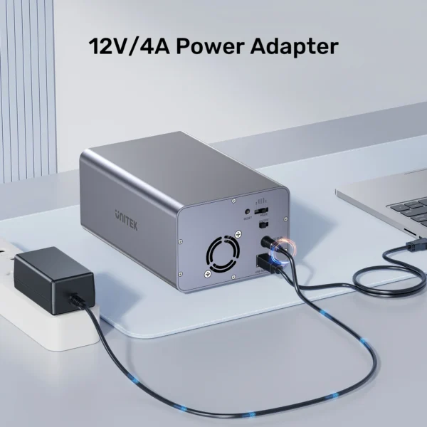 UNITEK 2-Bay RAID External Hard Drive Enclosure (10Gbps 40TB Max) Dual 2.5"/3.5" SATA HDD/SSD Dock - Image 6