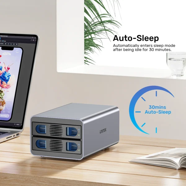 UNITEK 2-Bay RAID External Hard Drive Enclosure (10Gbps 40TB Max) Dual 2.5"/3.5" SATA HDD/SSD Dock - Image 11