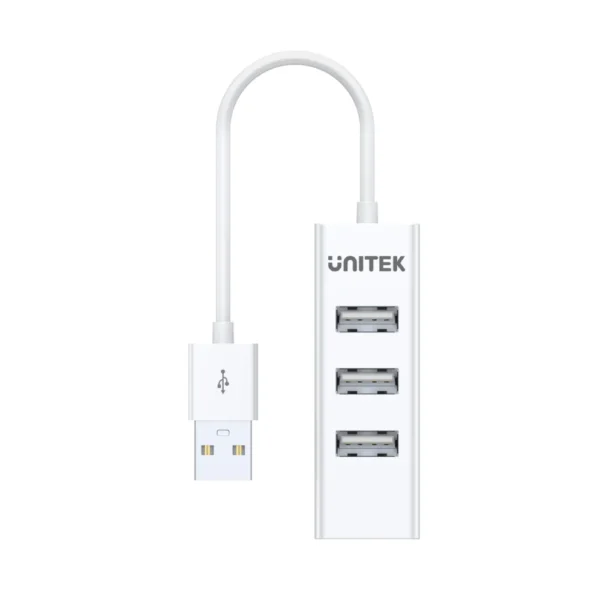 UNITEK 4-Port USB 2.0 Hub 480Mbps Ultra-Compact USB Expander (White) - Image 2