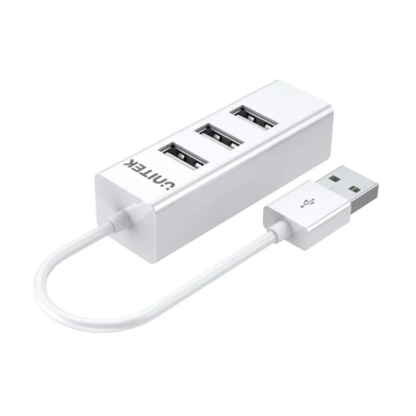 UNITEK 4-Port USB 2.0 Hub 480Mbps Ultra-Compact USB Expander (White) - Image 3