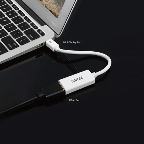 UNITEK Mini DisplayPort to HDMI Adapter 4K@30Hz Plug & Play - Image 2