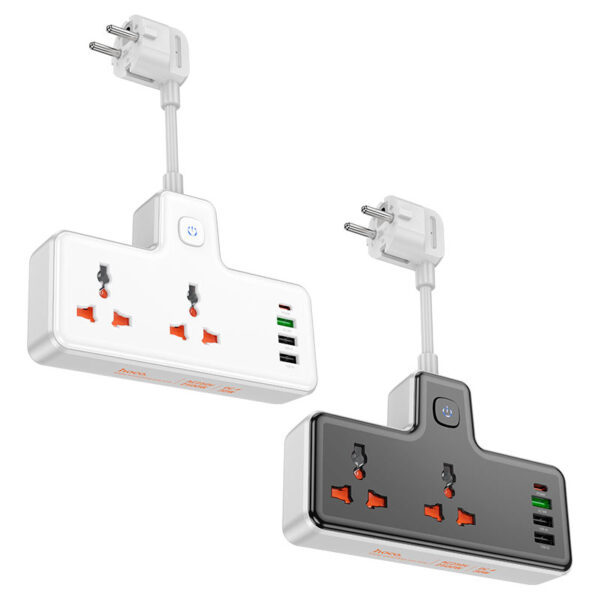HOCO AC12A Reise 30W Power Strip with 2 AC Sockets & 4 USB Ports (3x USB-A + 1x USB-C) - Image 5