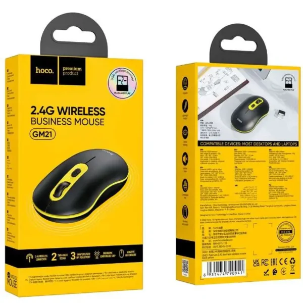 HOCO GM21 Platinum 2.4G Wireless Mouse with 4D Button Plug & Play 10M Range - Image 3