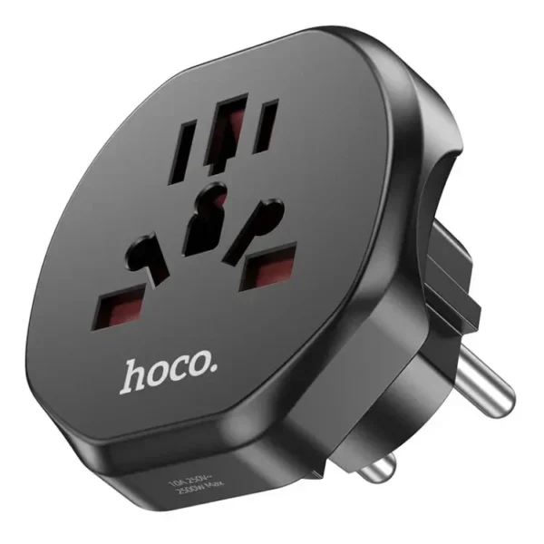 HOCO AC6 Universal Travel Adapter Converter EU Plug 10A/250V - Image 2