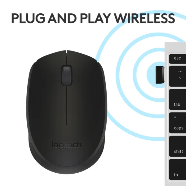 Logitech M170 Wireless Mouse 12-Month Battery 2.4GHz USB Nano Receiver 1000 DPI Plug & Play - Image 3