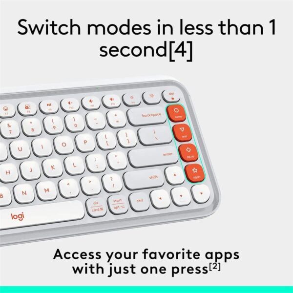 Logitech POP Icon Keys Compact Wireless Keyboard Customizable Action Keys - Image 3