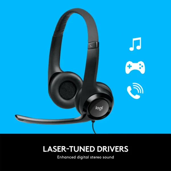 Logitech USB Headset H390 Noise-Cancelling Microphone, Digital Stereo Sound, In-Line Controls - Image 2