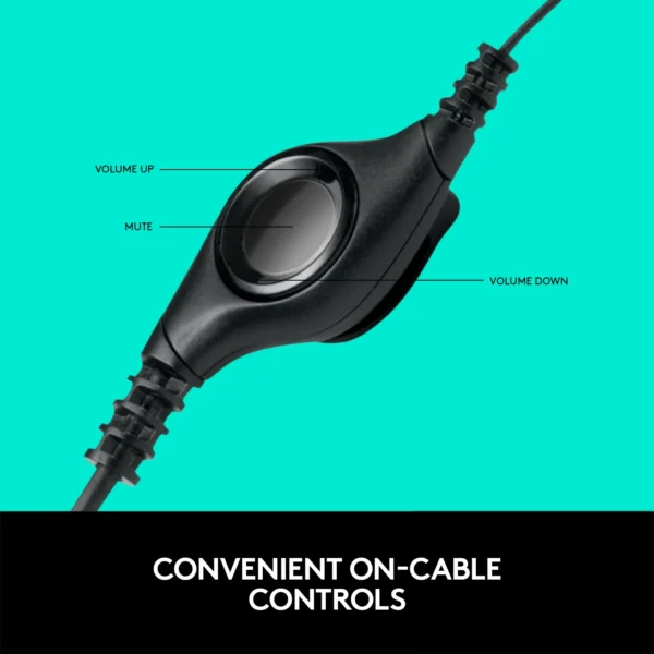 Logitech USB Headset H390 Noise-Cancelling Microphone, Digital Stereo Sound, In-Line Controls - Image 5