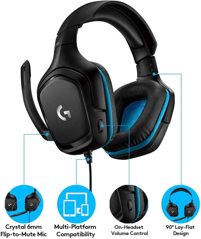 Logitech G431 7.1 DTS Headphone:X 2.0 Gaming Headset, USB DAC Included, Multi-Platform for PC, PS4, Xbox, Switch - Image 2