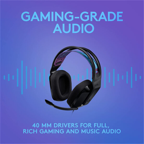 Logitech G335 Wired Gaming Headset (Black) Lightweight Design, Memory Foam Ear Cups - Image 10