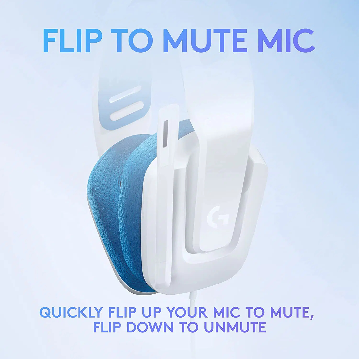 Logitech G335 Wired Gaming Headset (White) Lightweight Design, Memory Foam Ear Cups - Image 5