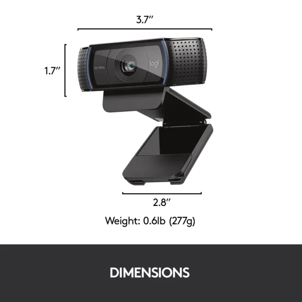 Logitech C920 HD Pro Webcam Full HD 1080p, Stereo Mics, Autofocus For Streaming, Zoom, Skype - Image 7
