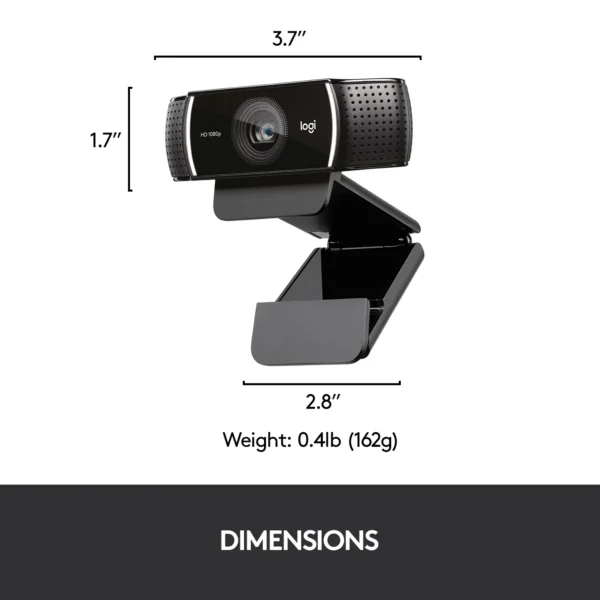 Logitech C922 Pro Stream Webcam 1080p 60fps Background Replacement, H.264 Encoding for Twitch, YouTube - Image 7