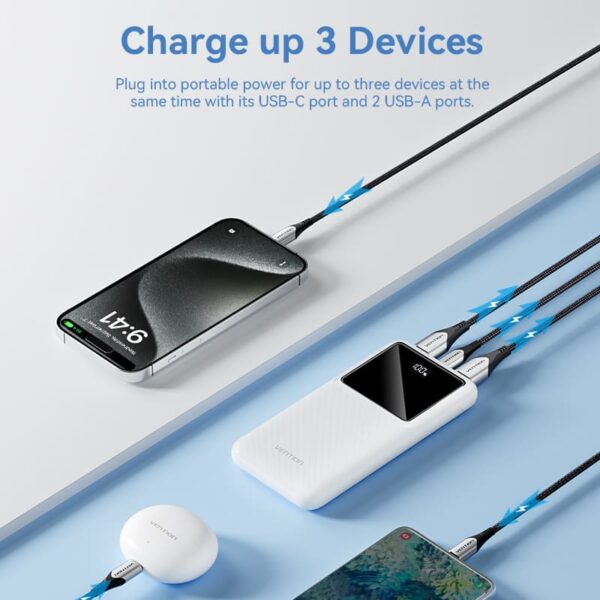 VENTION FHKB0 10000mAh Power Bank with 22.5W PD 3.0 Fast Charging Battery iPhone 17/16/15 /14 - Image 6