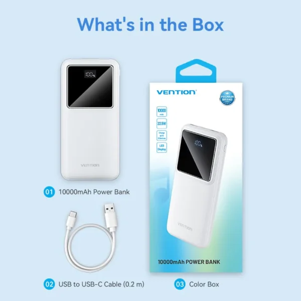 VENTION FHKB0 10000mAh Power Bank with 22.5W PD 3.0 Fast Charging Battery iPhone 17/16/15 /14 - Image 17