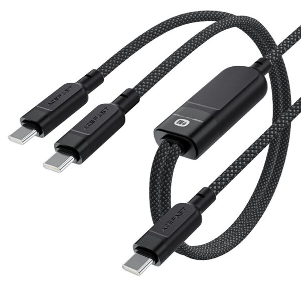 Acefast C5-11 100W Dual USB-C Charging Cable 1-to-2 Splitter - Image 3