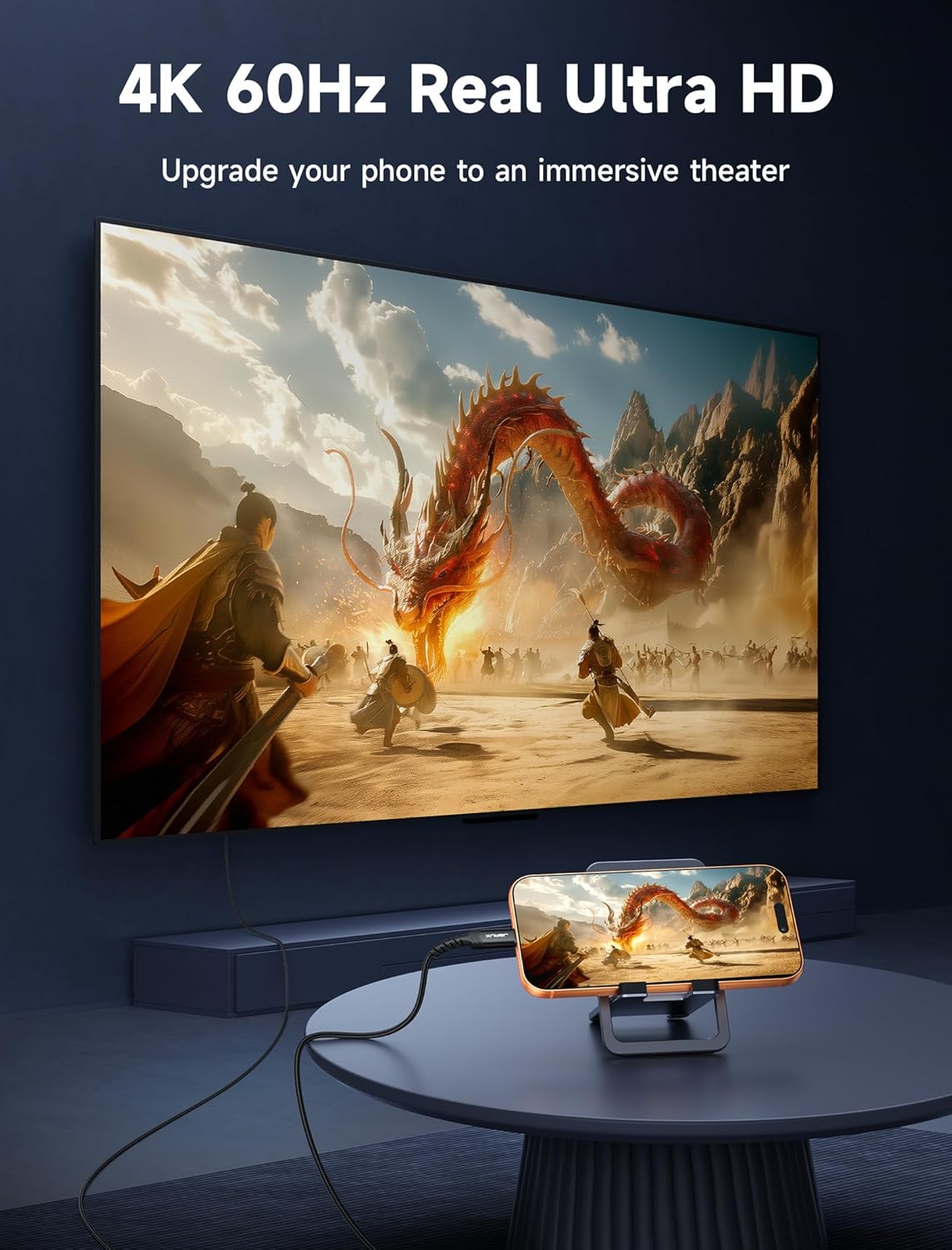 JSAUX USB-C to HDMI Cable (3 Meter) 4K@60Hz Ultra HD - Image 2