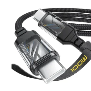 JSAUX CC0057 Black Transparent 100W USB-C to USB-C Charging Cable (2 Meter) Black