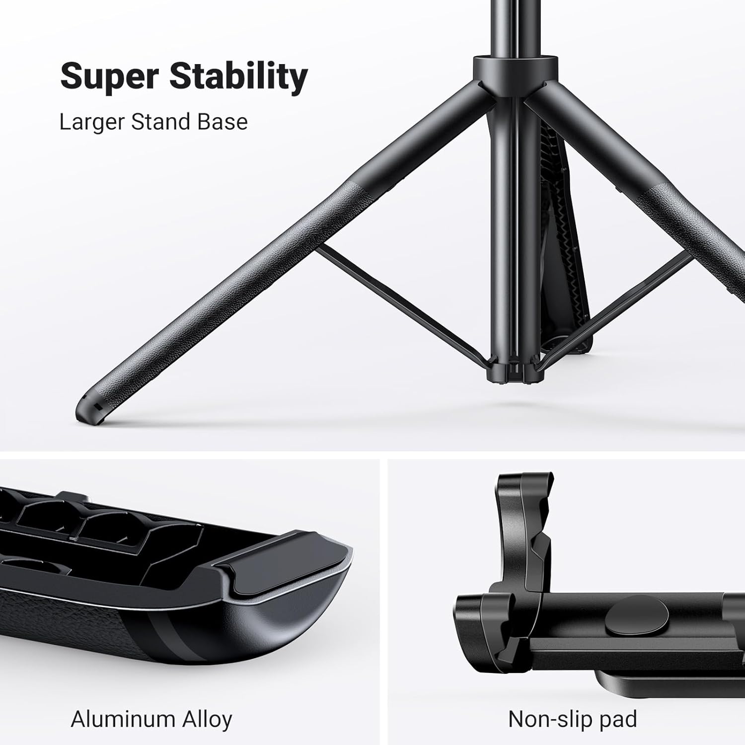 UGREEN 15062 Tripod Stand with Bluetooth Remote, Aluminum Selfie Stick & Phone Holder - Image 6