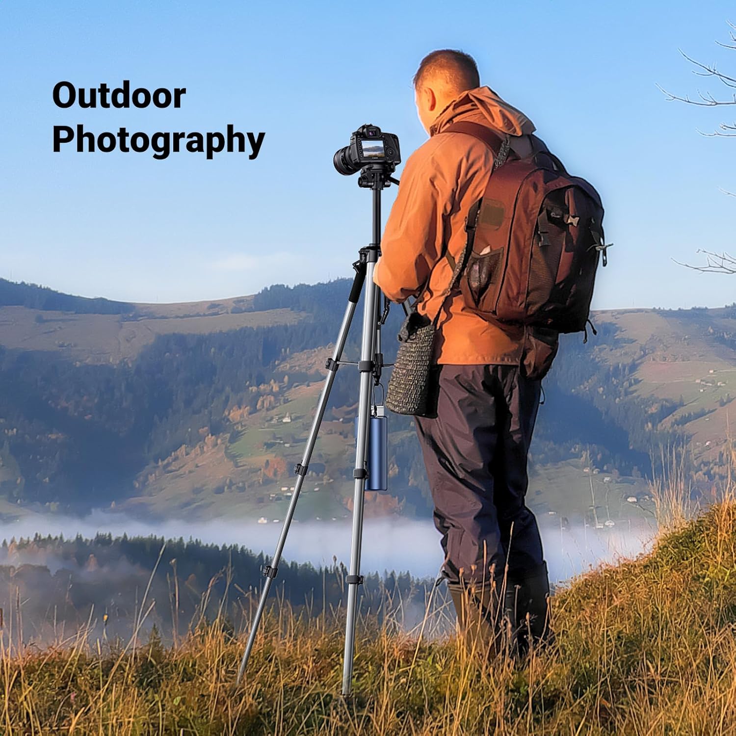 UGREEN 15187 Professional Camera Tripod Stand 69" Heavy Duty Aluminum Tripod for DSLR/SLR - Image 2