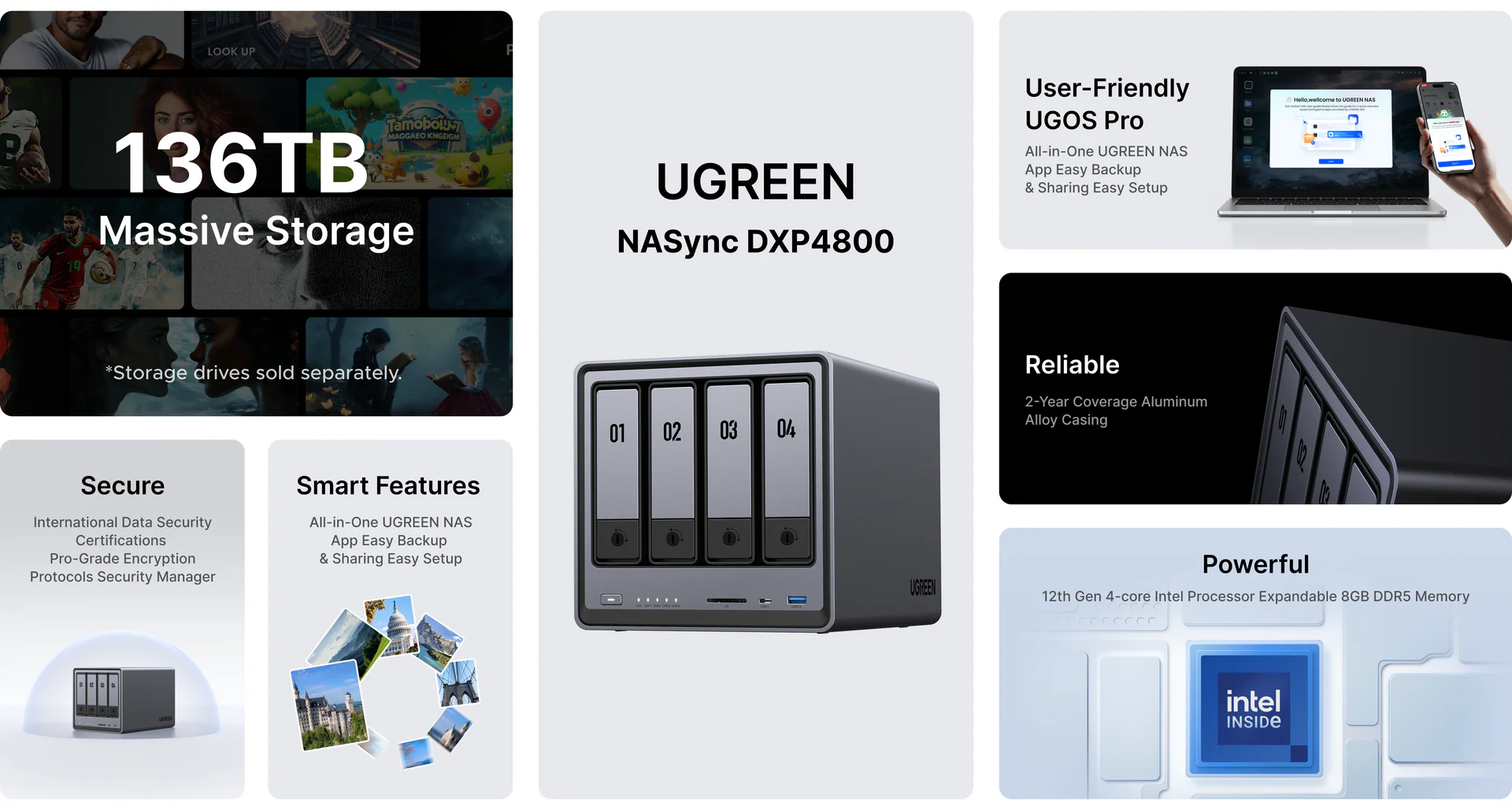 UGREEN 25371 NASync DXP4800 4-Bay Desktop NAS