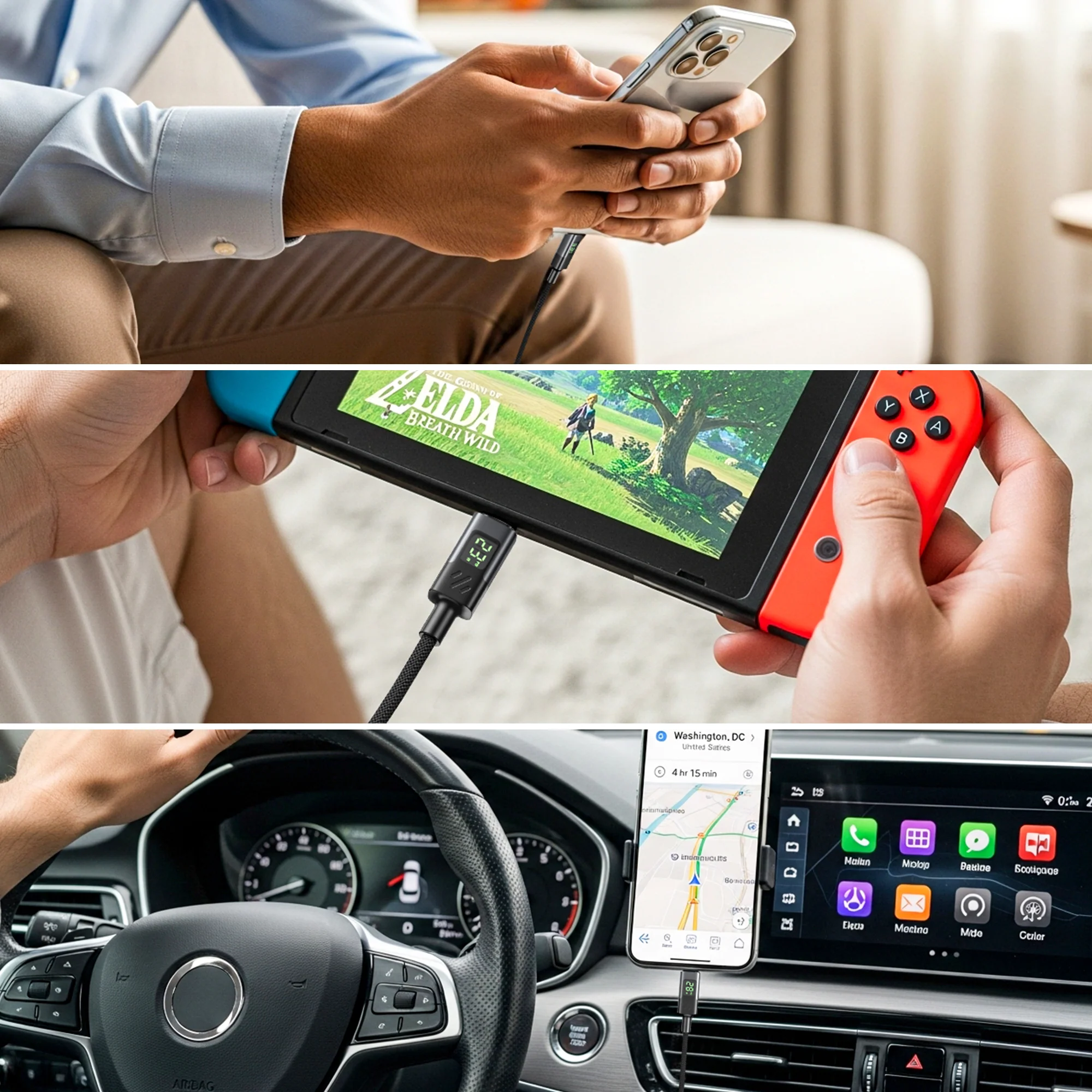 UNITEK PD 60W USB-C Cable with LED Display (2 Meters) E-Marker Chip for iPhone 17/1615, Galaxy S25/S24 - Image 10