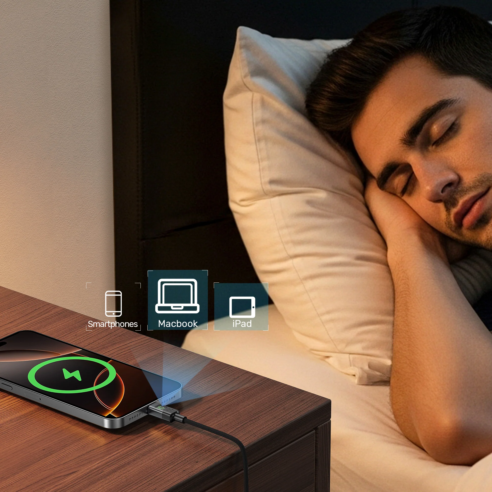 UNITEK PD 60W USB-C Cable with LED Display (2 Meters) E-Marker Chip for iPhone 17/1615, Galaxy S25/S24 - Image 11