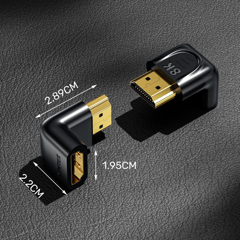 UNITEK 8K HDMI 90 & 270 Degree Right Angle Adapter Supports 8K@60Hz, 4K@120Hz - Image 5