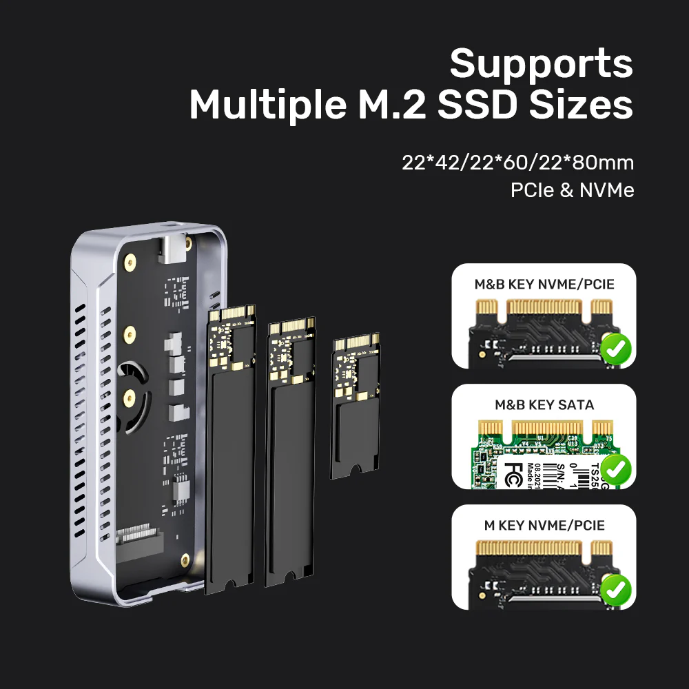 UNITEK SolidForce Reefer TurboCool USB4 40Gbps M.2 SSD Enclosure with Cooling Fan - Image 4