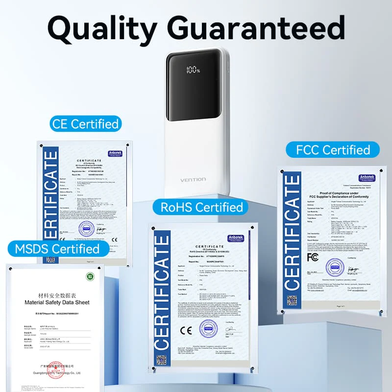 VENTION FHOB0 10000mAh Power Bank 22.5W Fast Charging with Built-in Cables (Black) for iPhone 17/16/15 /14 - Image 13