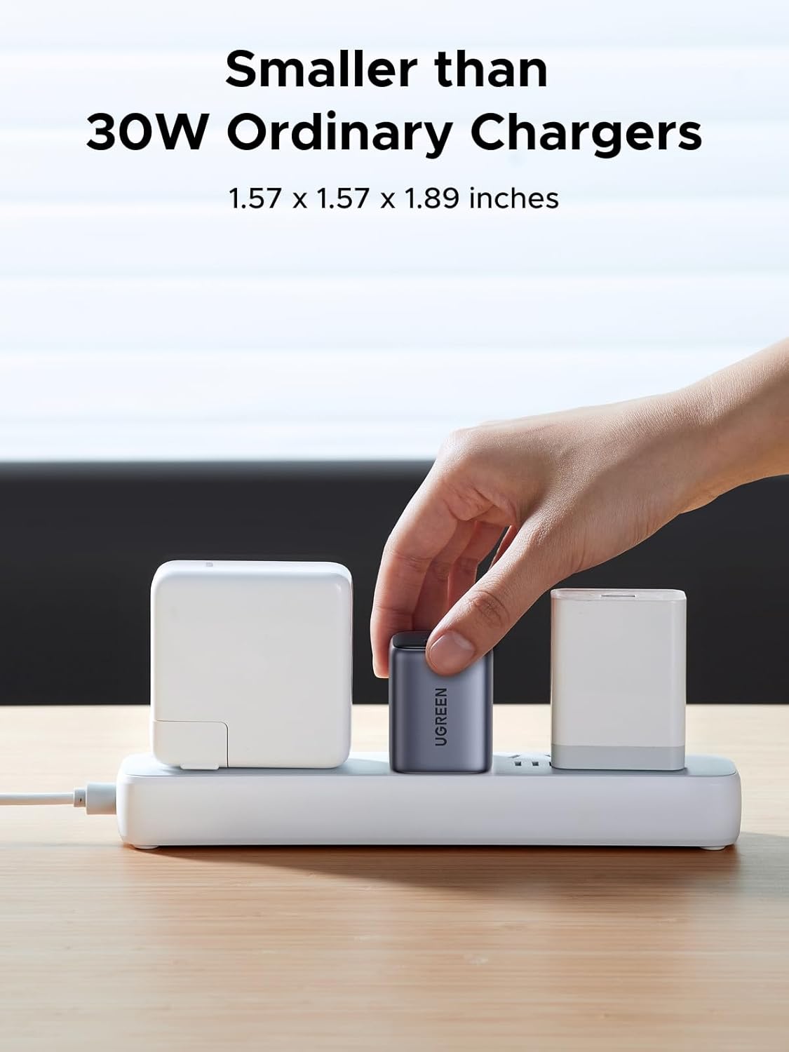 UGREEN 35108 35W USB C Nexode 2-Ports GaN Fast Charger US Plug (White) for iPhone 17/16/15, Galaxy S25/S24/S23 - Image 4