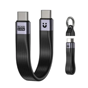 UNITEK USB4 Keychain Cable, 240W PD3.1 Fast Charging (0.13 Meter) 40Gbps Data Transfer, 8K@60Hz Video Thunderbolt 4 Compatible