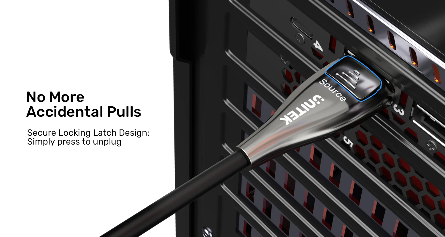 UNITEK 8K Fiber Optic DisplayPort 2.1 Cable (10 Meters) 8K@120Hz 54Gbps High Bandwidth